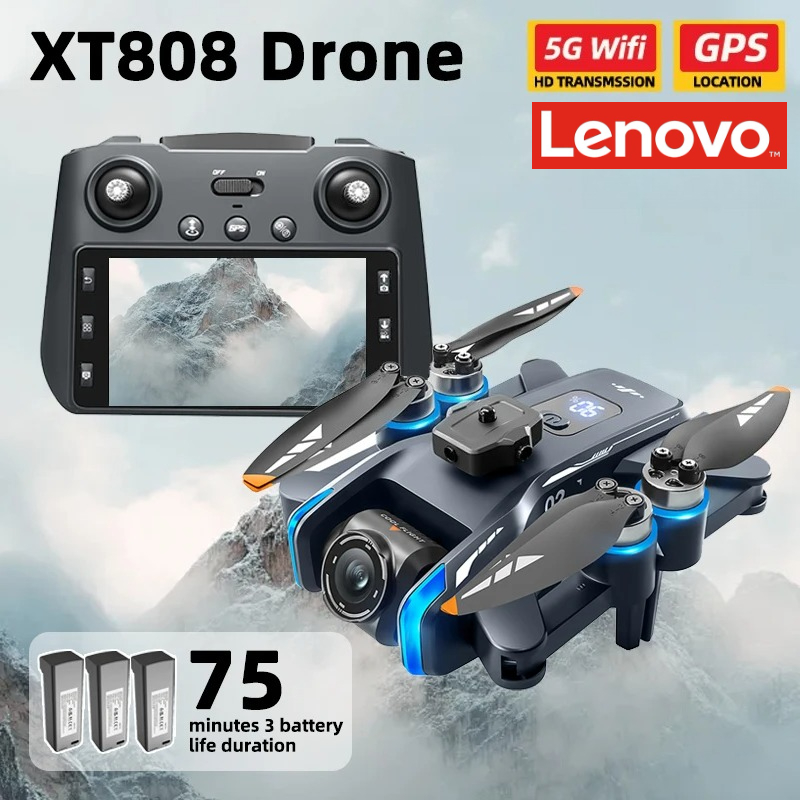 Lenovo XT808 Pro MAX ドローン 4K プロフェッショナル 8K HD デュアル ライト フロー カメラ ブラシレス モーター 5G WiFi 光学式 GPS RC クアッドコプター