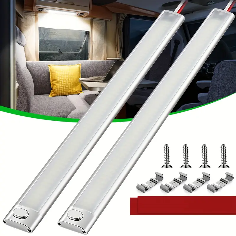 10 ワット 120LED 車内ライトバー 12V 24V ドームライトスイッチ付き貨物トレーラートラックキャンピングカーボート RV 室内照明