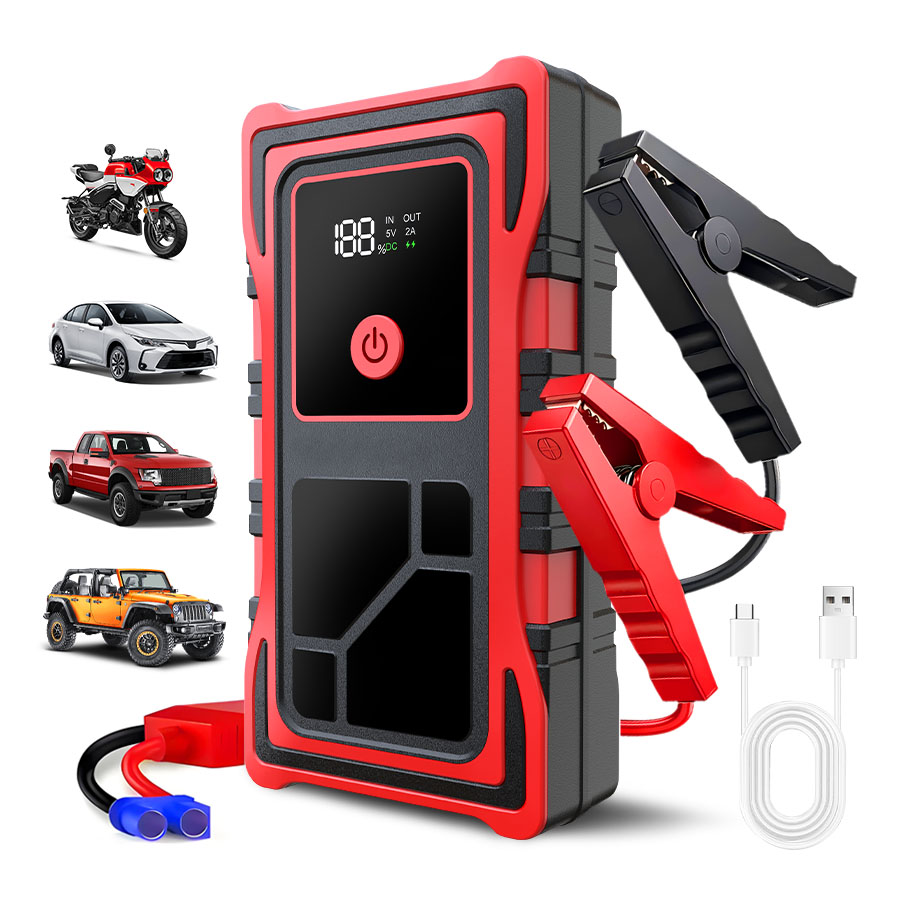 ポータブルバッテリージャンパー 7000A ピーク電流スマートクランプ車のジャンプスターター緊急電源双方向高速充電をサポート