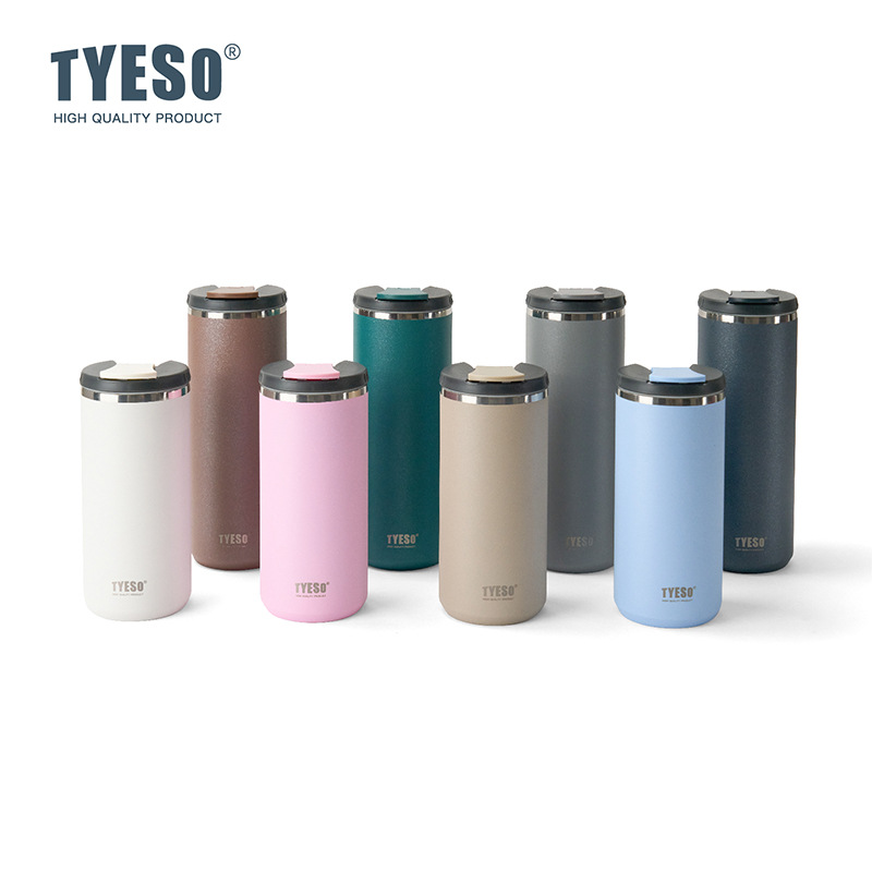 Tyeso プレミアム 304 ステンレス鋼トラベルタンブラー大容量オフィスカーカップ断熱ポータブルホットコールドドリンクドリンクウェア