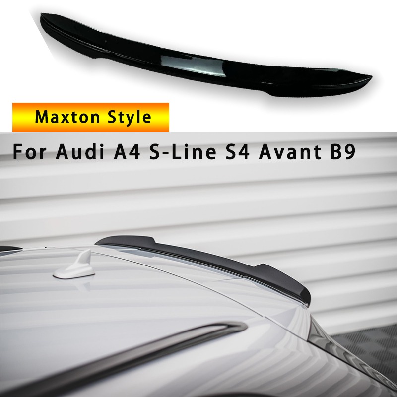 Maxton スタイルスポイラーキャップ アウディ S4 / A4 S ラインアバント B9 2015-2024 車のリアトランクブーツルーフリップスポイラーウイングリアブーツスポイラー