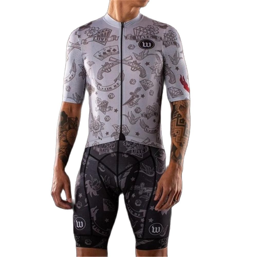 Wattie インクサイクリングスーツ男性バイクジャージセットクラシックロード自転車ユニフォーム Ciclismo 半袖 Mtb チームレーシングバイク服セット