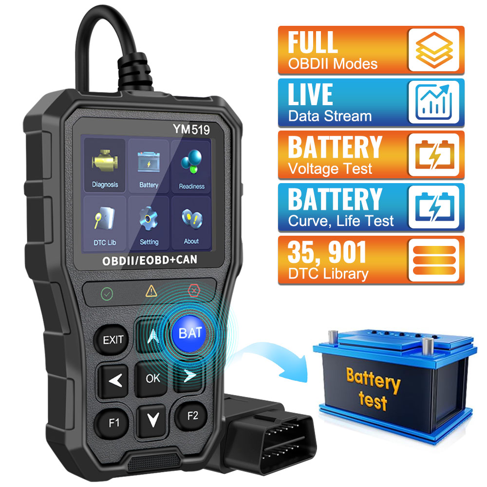 クラウドプリント車診断ツール OBD II EOBD スキャナーユニバーサルチェックエンジンシステムバッテリーテスター L680 車 OBD2 コードリーダー