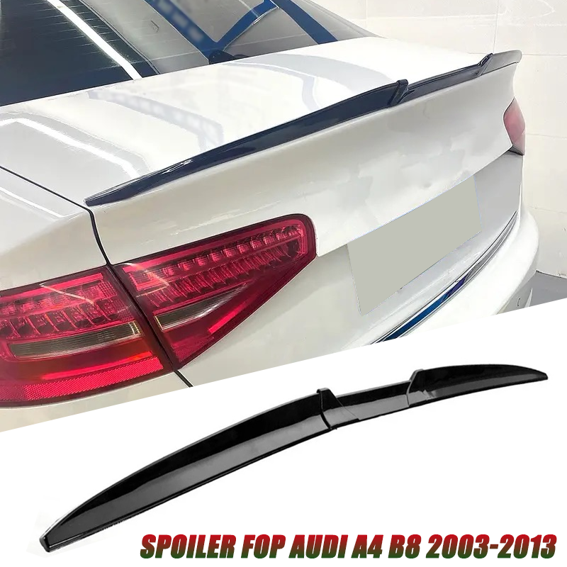 アウディアクセサリー A4 B8 2003-2013 車のリアトランクスポイラー翼蓋 DIY 長さ 3 個マットブラック軟質プラスチック