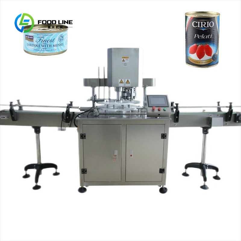 カスタマイズされた簡単な操作 PLC 制御自動缶シーマービールリングプル缶シール機食品缶詰機械