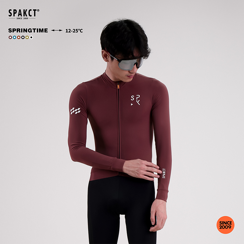 SPAKCT サイクリングスーツメンズ春秋ロードバイクプロフェッショナル快適な長袖サイクリングスーツ暖かい服