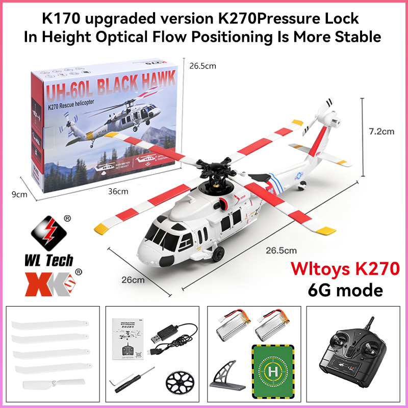 WLtoys K270 RC ヘリコプター 2.4 グラム 6 軸ジャイロスコープ 4CH 高度保持オプティカルフローブラシレスリモコンヘリコプターのおもちゃ子供のため