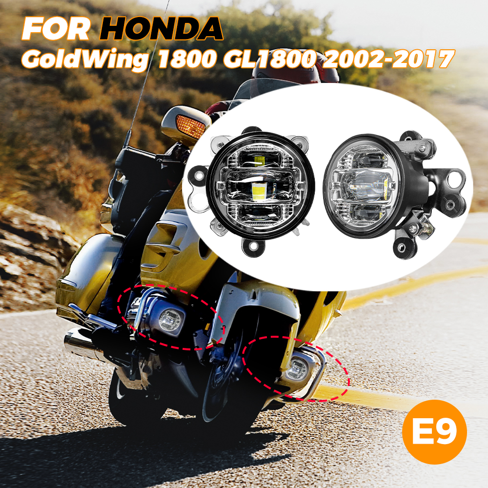 オートバイフォグランプホンダ GL1800 ゴールドウィング 2002-2017 LED IP67 Waterpr スポットライトプロジェクター補助パッシングランプヘッドライト