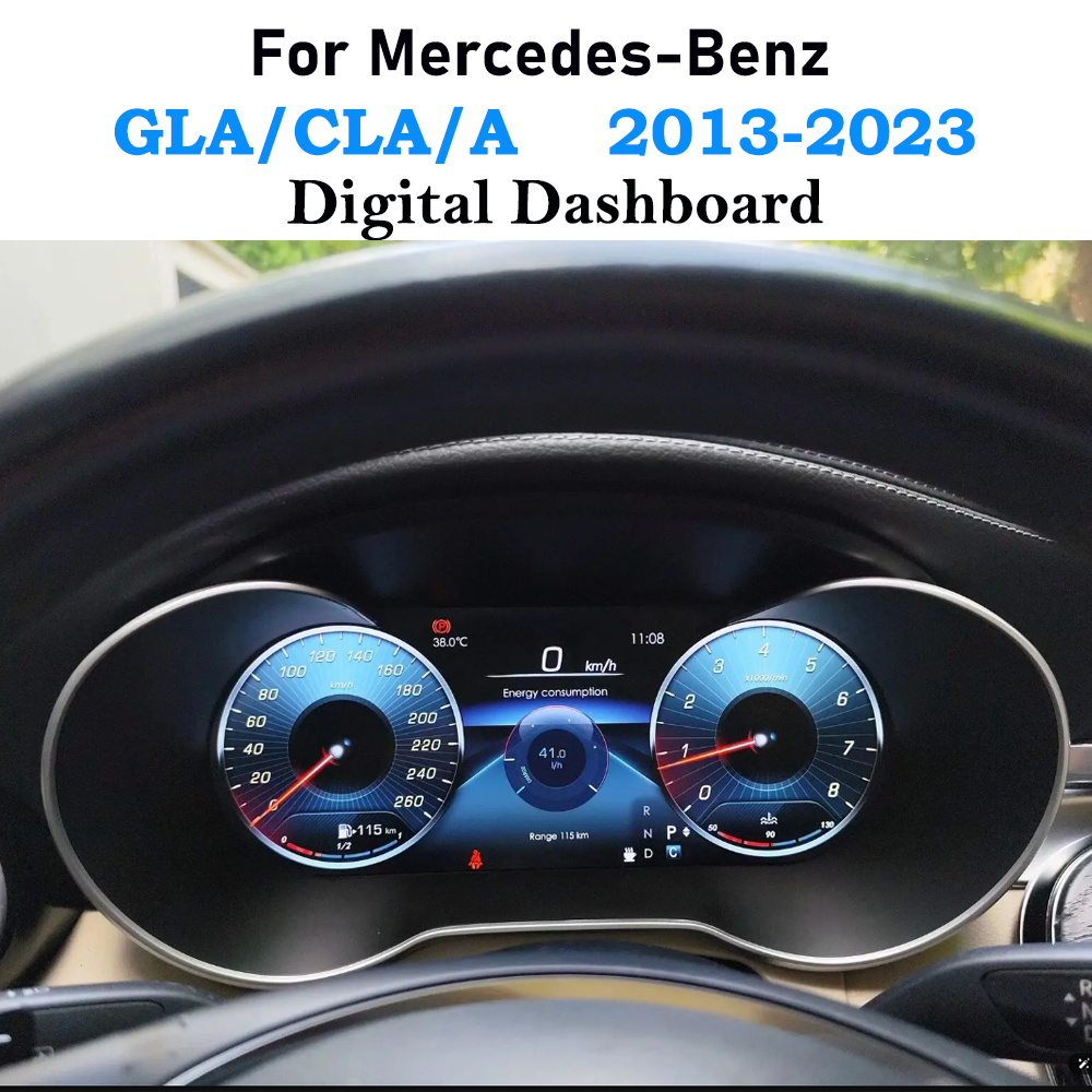 デジタルダッシュボードメルセデスベンツ A GLA CLA W176 2013-2021 ワイヤレス CarPlay Android 自動スピードメーター HDMI アップグレードダッシュボード