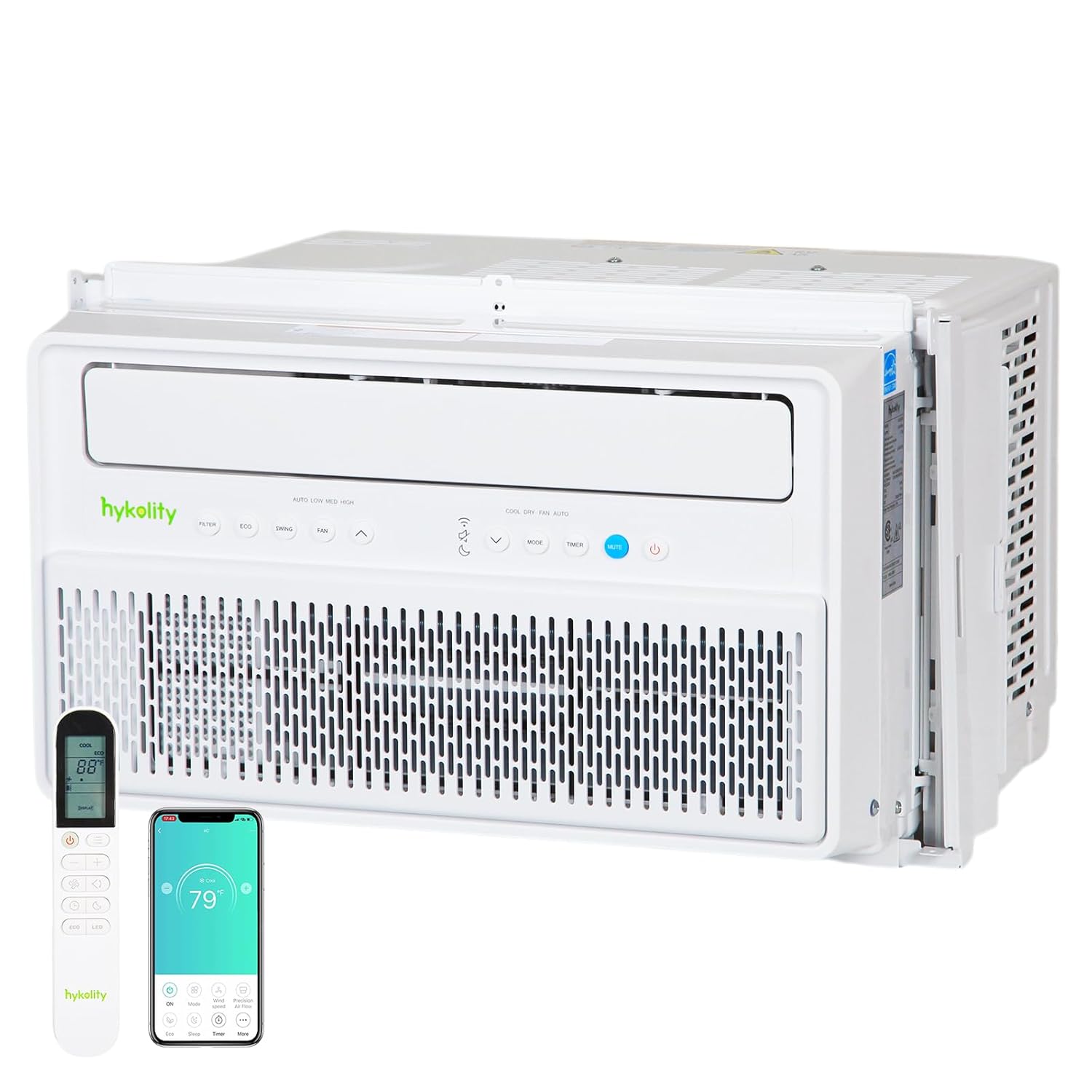 10,000 BTU スマート インバーター ウィンドウ エアコン WiFi 対応、超静音