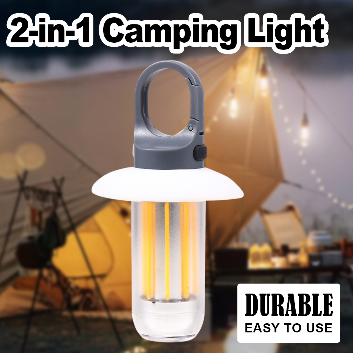 Usb 充電式 Led キャンプライト防水屋外ポストランタン庭の床フェンス家庭用コラムランプ作業多機能