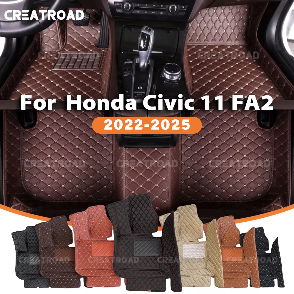 CREATROAD ホンダシビック 11 FA2 2022-2025 2024 2023 車のフロアマットカスタム自動フットパッド自動車カーペットカバーアクセサリー