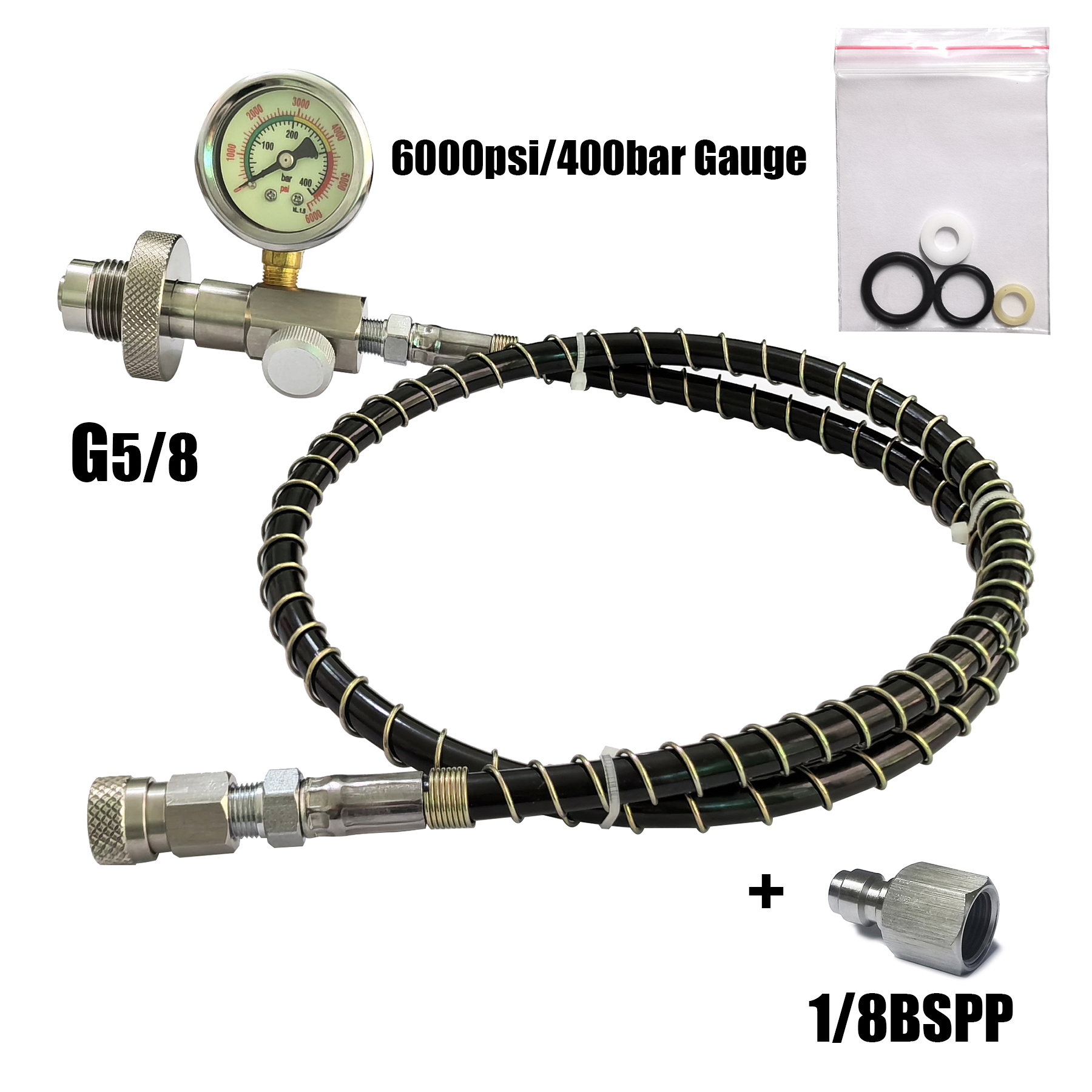 HP 充填ステーション充電アダプタ DIN コネクタ HPA スキューバダイビングホース 6000psi/400bar ゲージ大きなタンクから小さなボトルまで