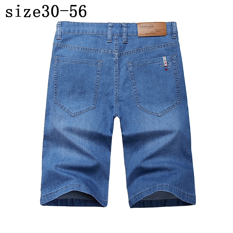 ビッグサイズ 30-56 クラシックストレッチだぶだぶのショーツジーンズ男性ブランドデミン黒ルーズショーツパンツカジュアル男性綿弾性オーバーオール