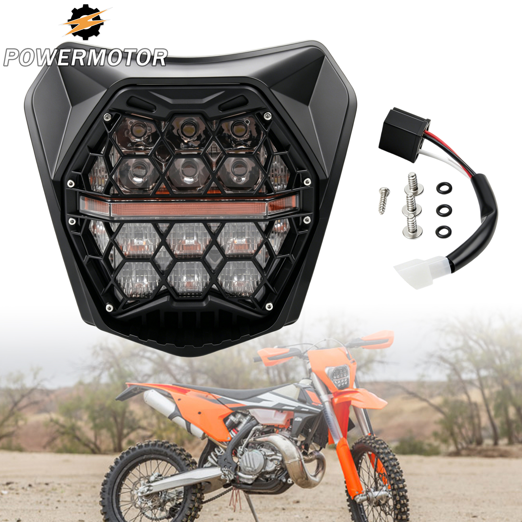 オートバイ LED ヘッドライト DRL KTM EXC EXCF XC XCF XCW XCFW SX SXF 125 150 250 300 350 450 530 DirtBike ハイ/ロービーム修正