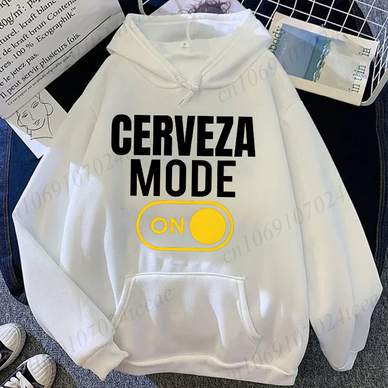 男性女性パーカースウェット CERVEZA モードファッションフード付きビールパーティーヒップホップストリートパーカーメンズパーカーストリート