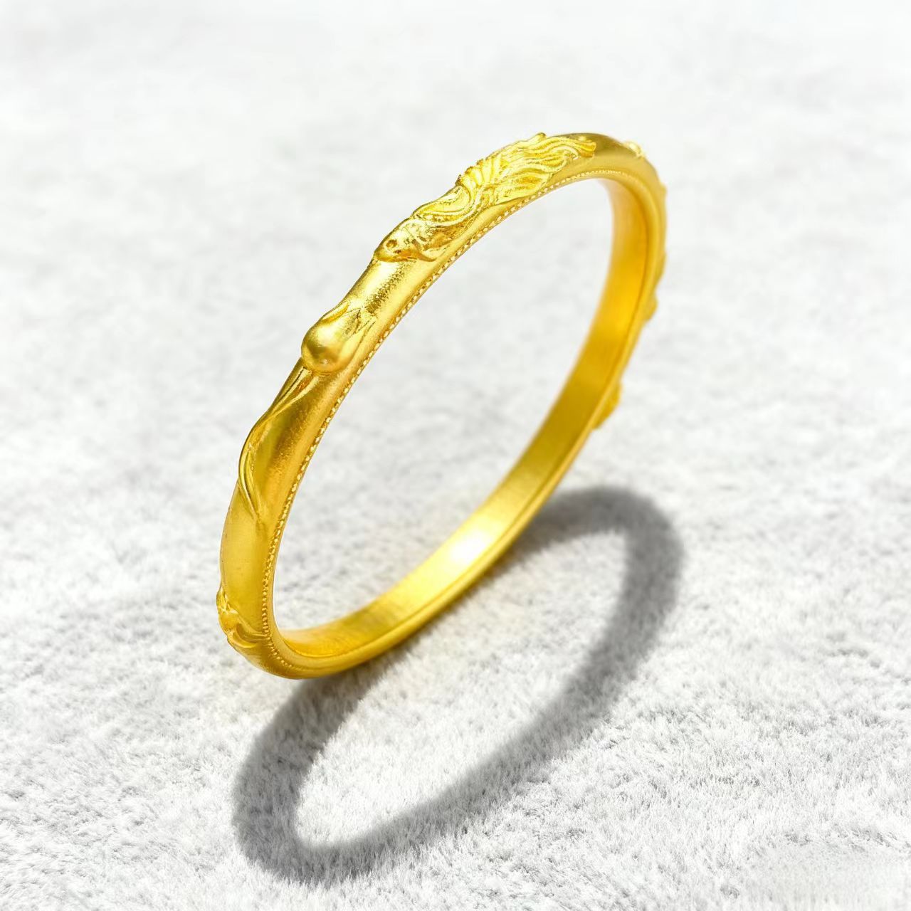 女神スタイル コイ ロータス ゴールド バングル レディース 24K ゴールド AU999 エレガントで魅力的