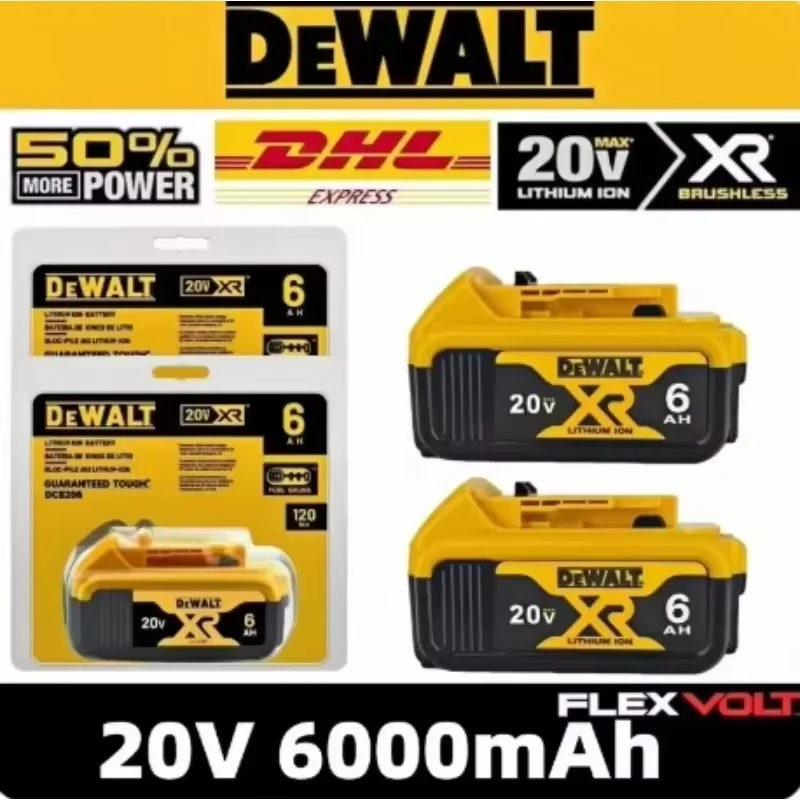 100% オリジナル Dewalt 6000mAh 20 V/60 V 電動工具バッテリー DCB206 DCB205 DCB200 DCB203 Dewalt 電動工具バッテリー航空輸送