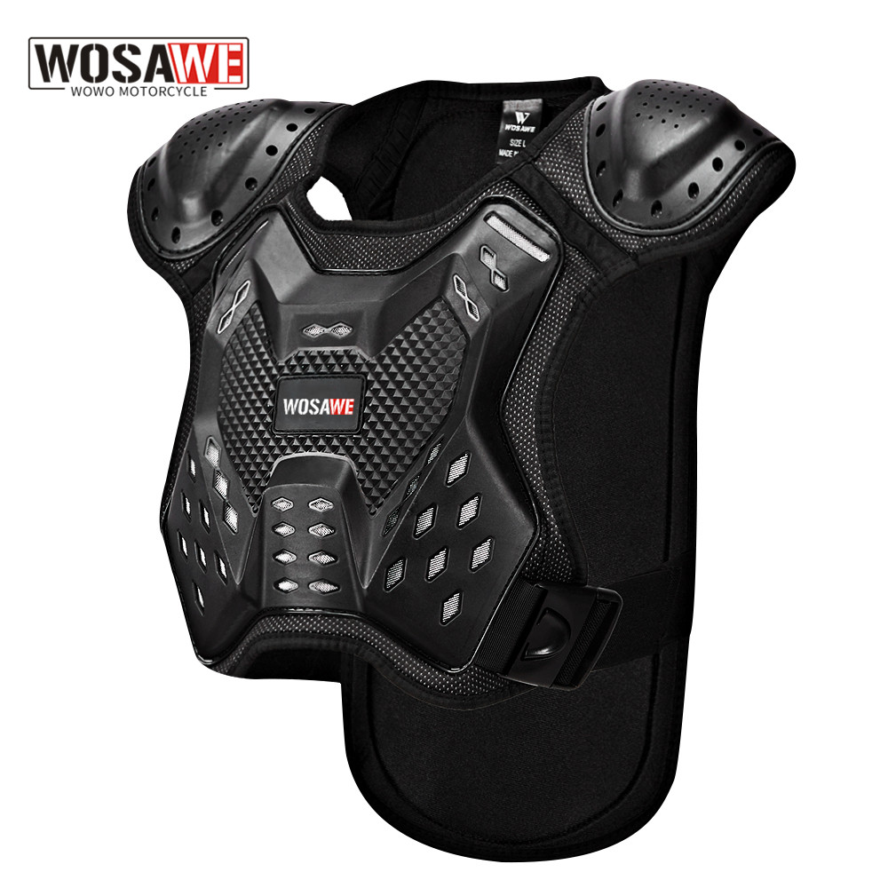 WOSAWE キッズチェストベストモトクロスチョッキオートバイ胸バックショルダーベスト子供サイクリングレーススケートボード