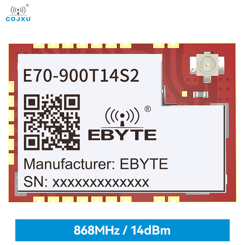 CC1310 Modbus UART ワイヤレスモジュール 14dBm 小型長距離 1.5km SMD 低消費電力データ送信 E70-900T14S2