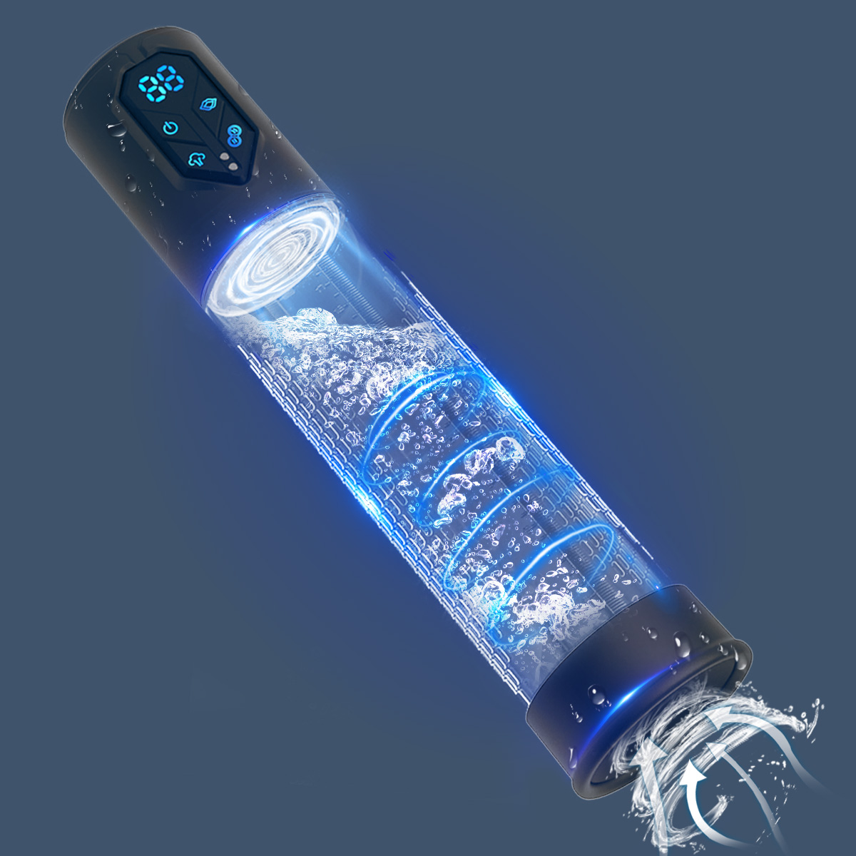 IPX7 防水電動ペニスポンプ拡大男真空ポンプ拡大拡張ポンプ 4 吸引レベル 2 シリコンスリーブ