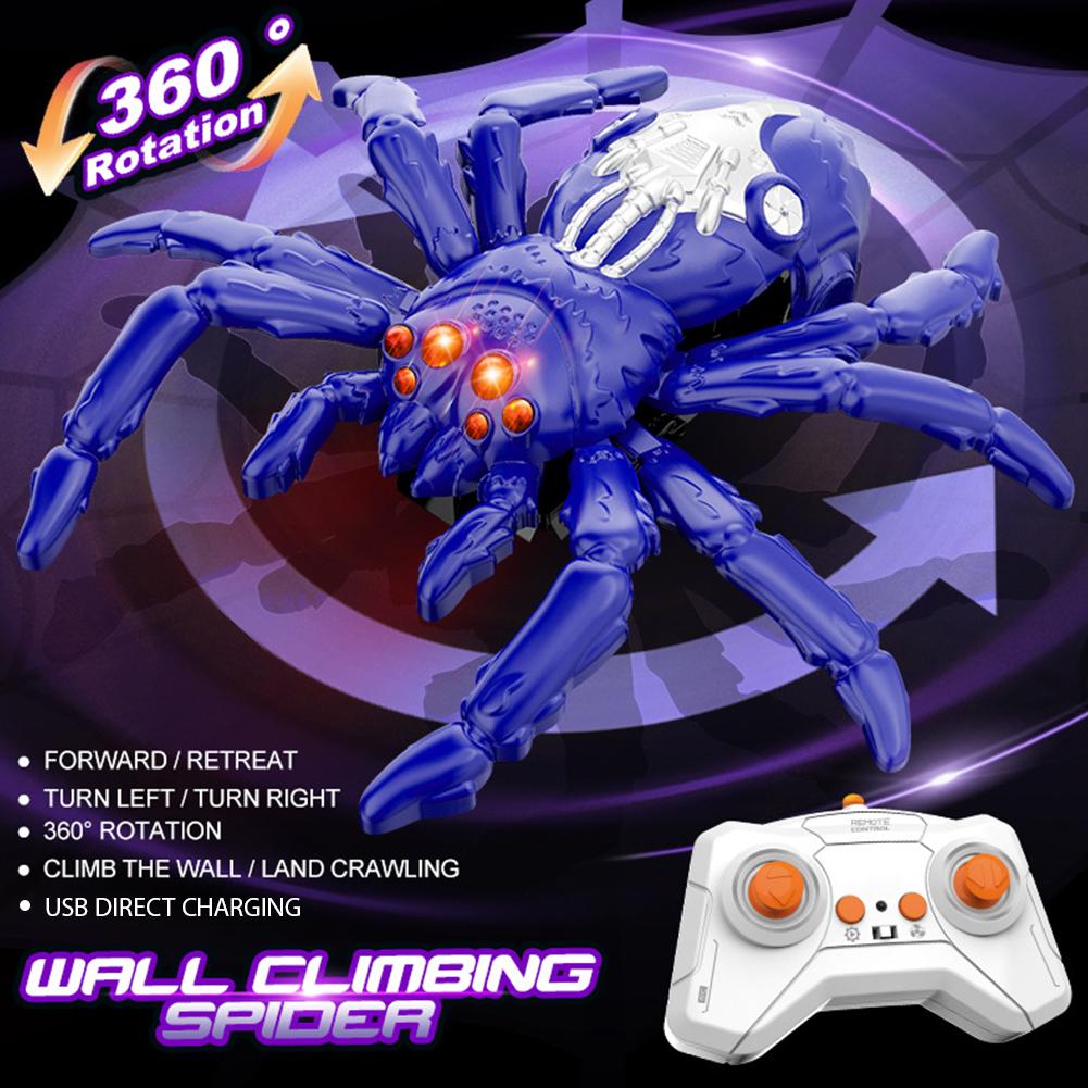 RC ウォールスパイダー充電式リモコンロボット子供のおもちゃいたずらおもちゃゲームのために壁を登るハロウィンギフト楽しいおもちゃ