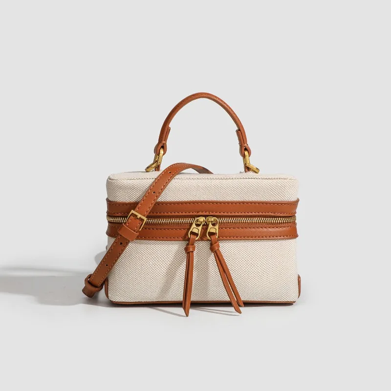 ファッションボックス女性ハンドバッグデザイナー厚いキャンバスショルダークロスボディバッグカジュアル春と夏の小さな財布 2024 bolso mujer