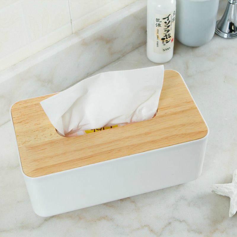 現代の家庭用カーオーガナイザープラスチックティッシュボックス木製蓋正方形ナプキンホルダーコンテナウェットティッシュペーパーディスペンサーケース