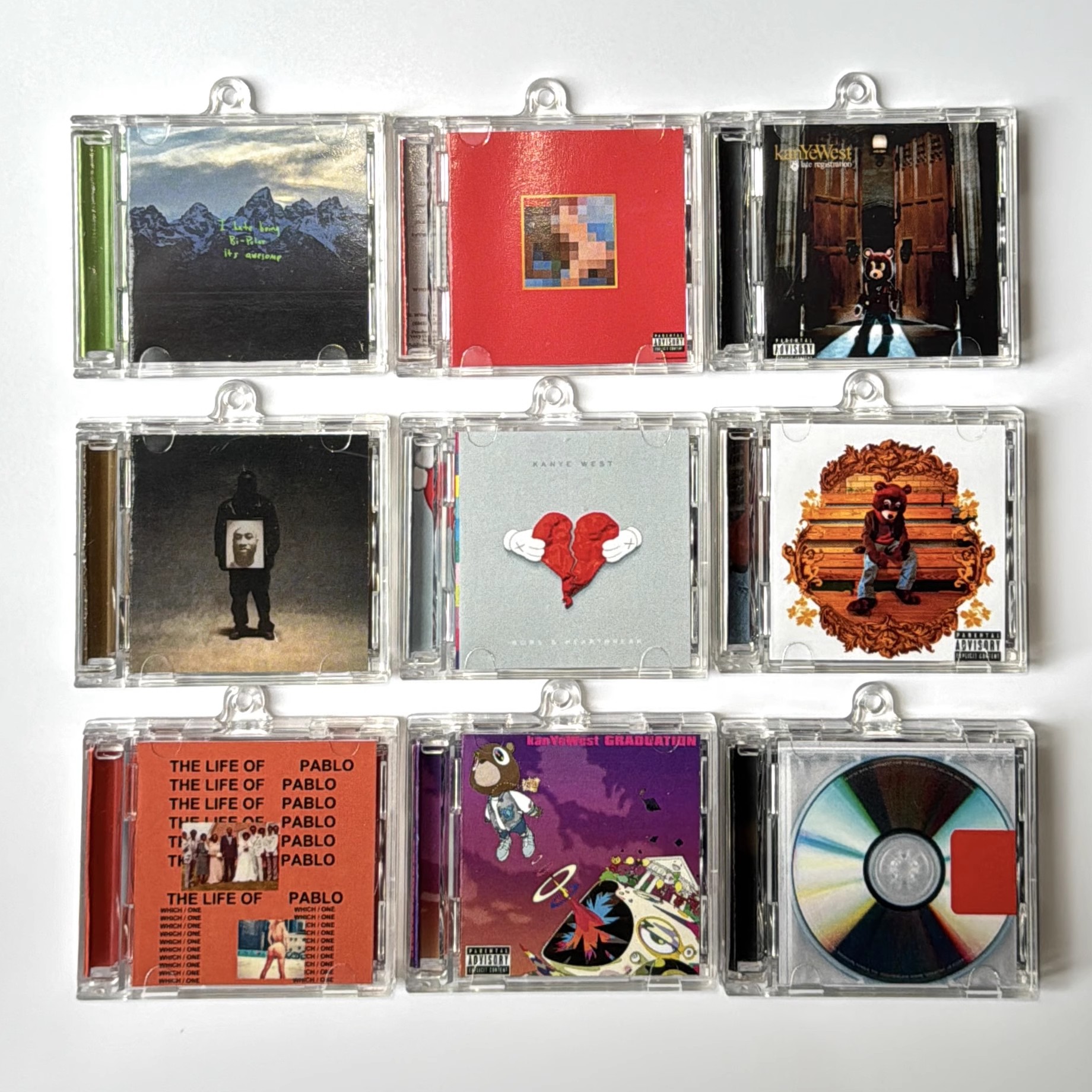 Yeezus アルバムミニ音楽 CD NFC キーホルダーカニエウェスト DIY 再生曲キーリングコスプレネックレスアクリルペンダントバックパックアクセサリー