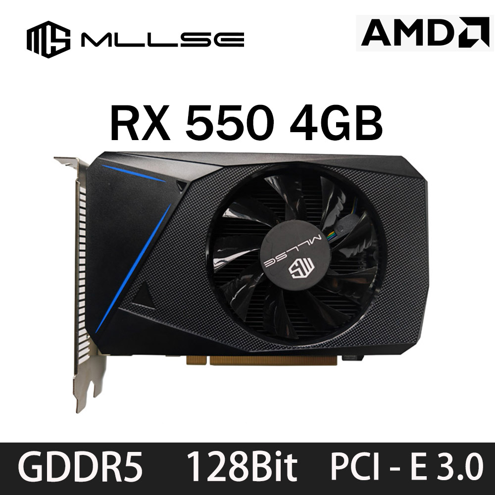 MLLSE AMD RX 550 4GB グラフィックカード GDDR5 128Bit DVI HDMI DP PCI-E 3.0 Radeon GPU Rx 550 ゲーミングビデオカード Placa De Video