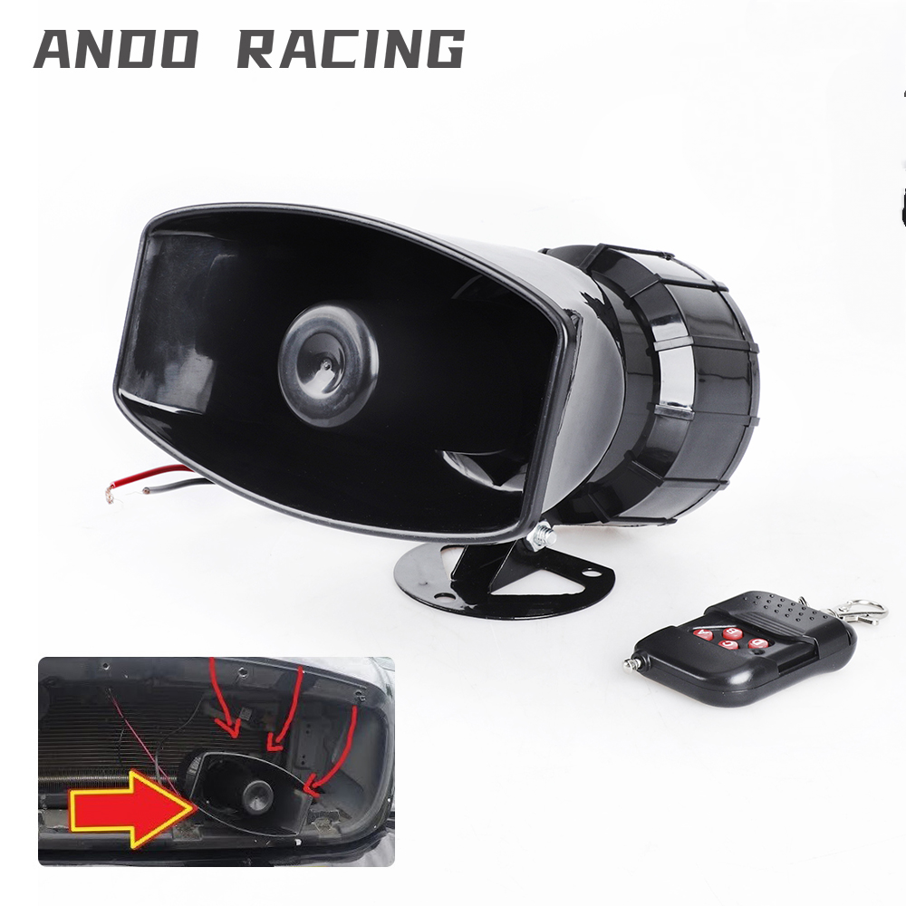 カーアクセサリー 12V 7 サウンドスピーカー 130dB ワイヤレス電子サイレン大声車警告警報警察消防サイレンホーンラウドスピーク
