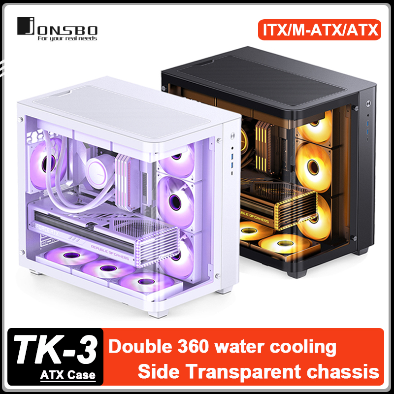 JONSBO TK-3 デスクトップシービュールーム PC シャーシ双曲線透視ガラス 360 水冷ゲーミングコンピュータケース