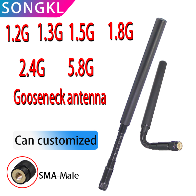 屋外防水アンテナ NB/GSM/1.2G/1.3G/1.5G/1.8G/2.4G LTE/2.4/5.8G 高利得フレキシブルアンテナ N-J オスグースネックアンテナ