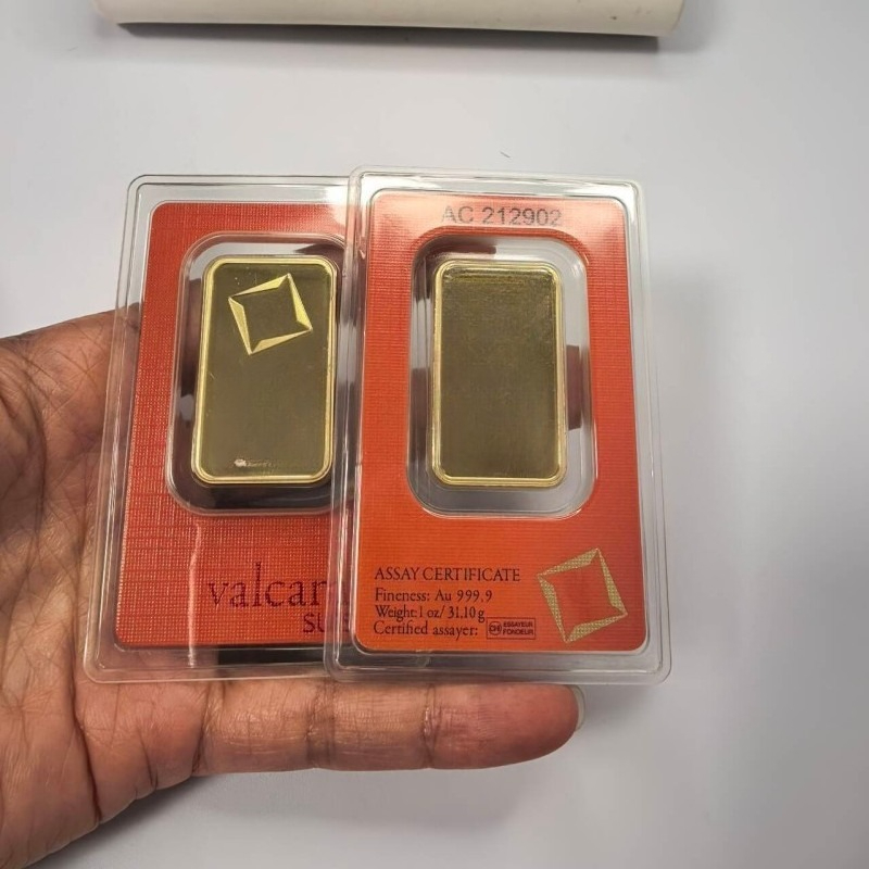 2026 ヨーロッパお土産ゴールドバー 24K 金メッキ地金インゴット (密封包装) 非磁性コレクション用のユニークなシリアル番号