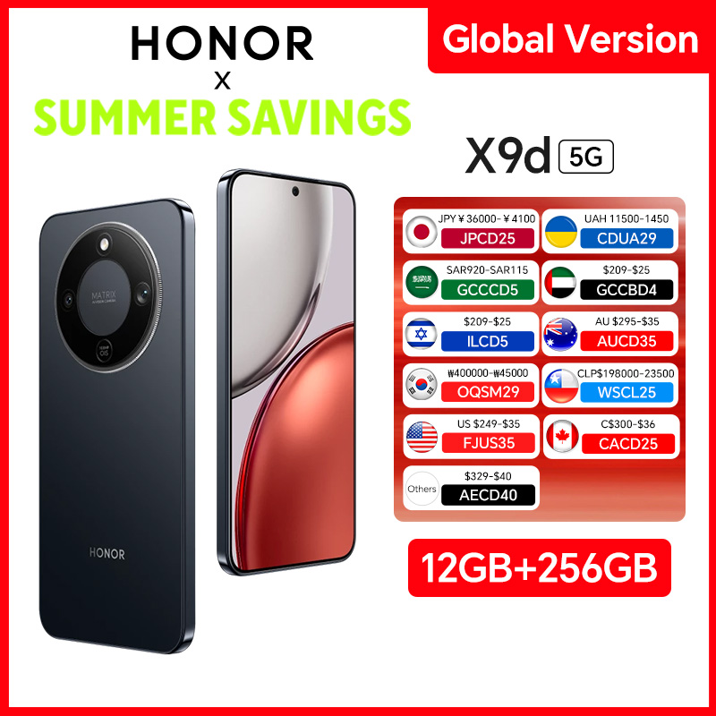 HONOR X9d グローバルバージョン 12 ギガバイト 256 ギガバイト 5 グラムスマートフォン 6.79 ''120Hz スクリーン 108MP AI カメラ 8300mAh 66 ワットスーパー充電 NFC OTA