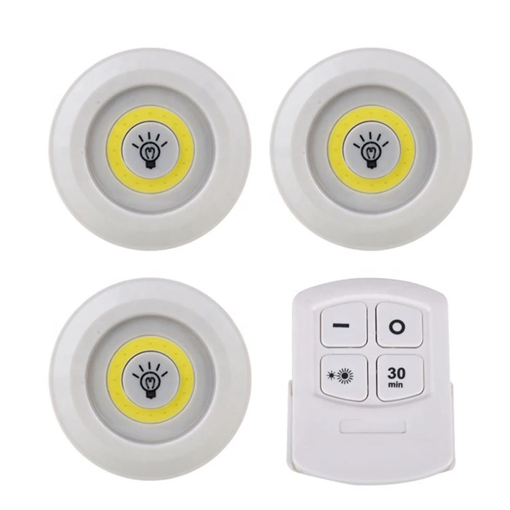 調光可能な LED アンダーキャビネットライト リモコン付き 電池式 LED クローゼットライト ワードローブ バスルーム照明 ホワイト/ウォーム