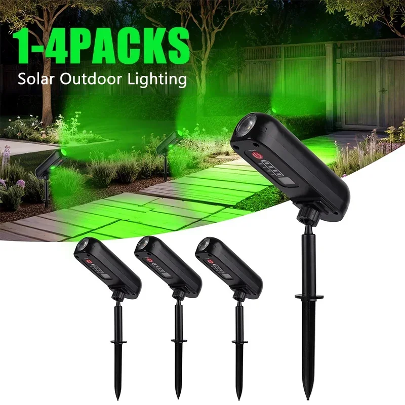 4 個ソーラー LED ライト屋外ソーラーウォールライト IP65 グリーンガーデンライトソーラースポットライトソーラー Uplights 木通路庭