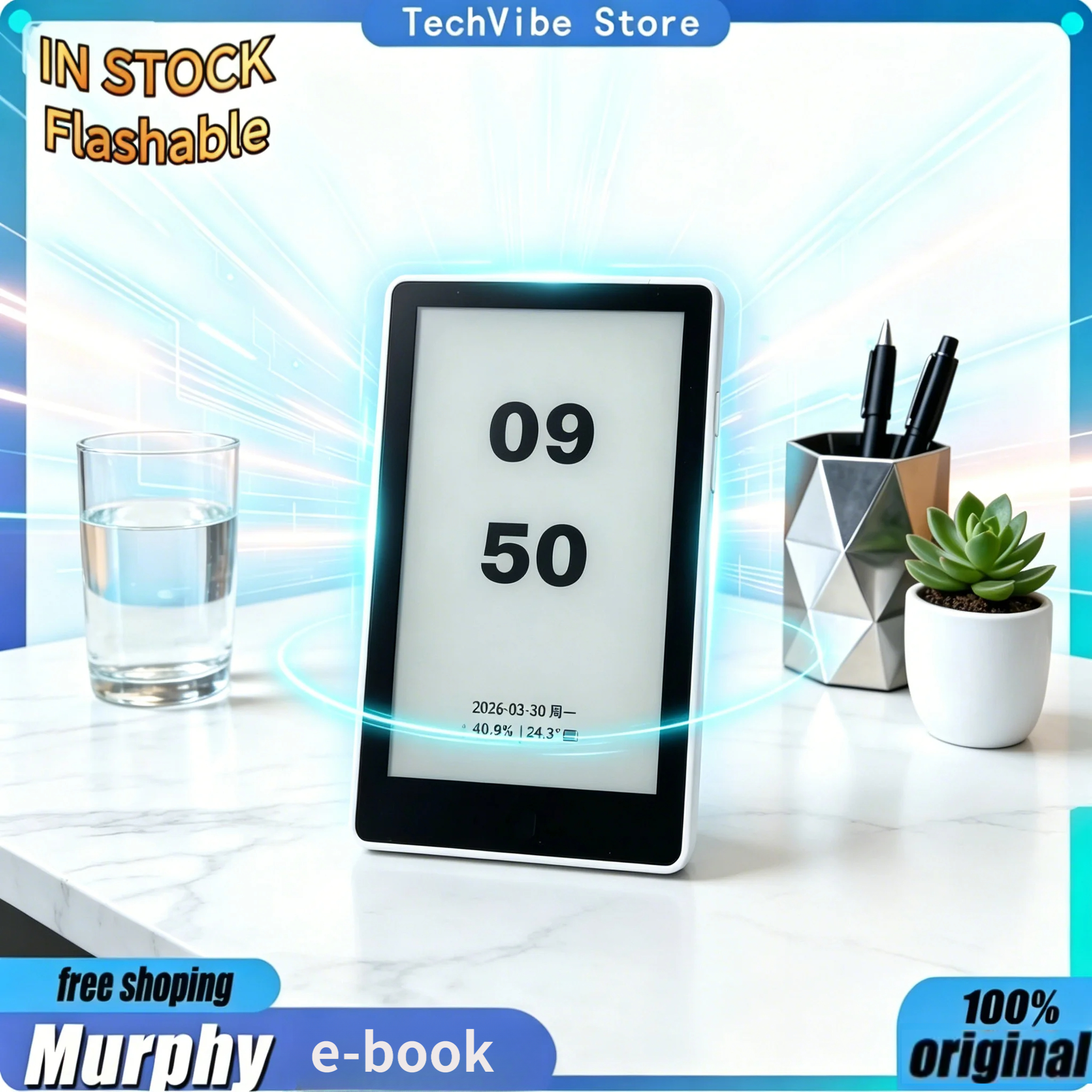 Murphy M4 4.26/3.7 Inch E-Ink Reader Backlit Version Mini E-Book Reader Electronic Calendar Weather Station Timer Digital Clock
