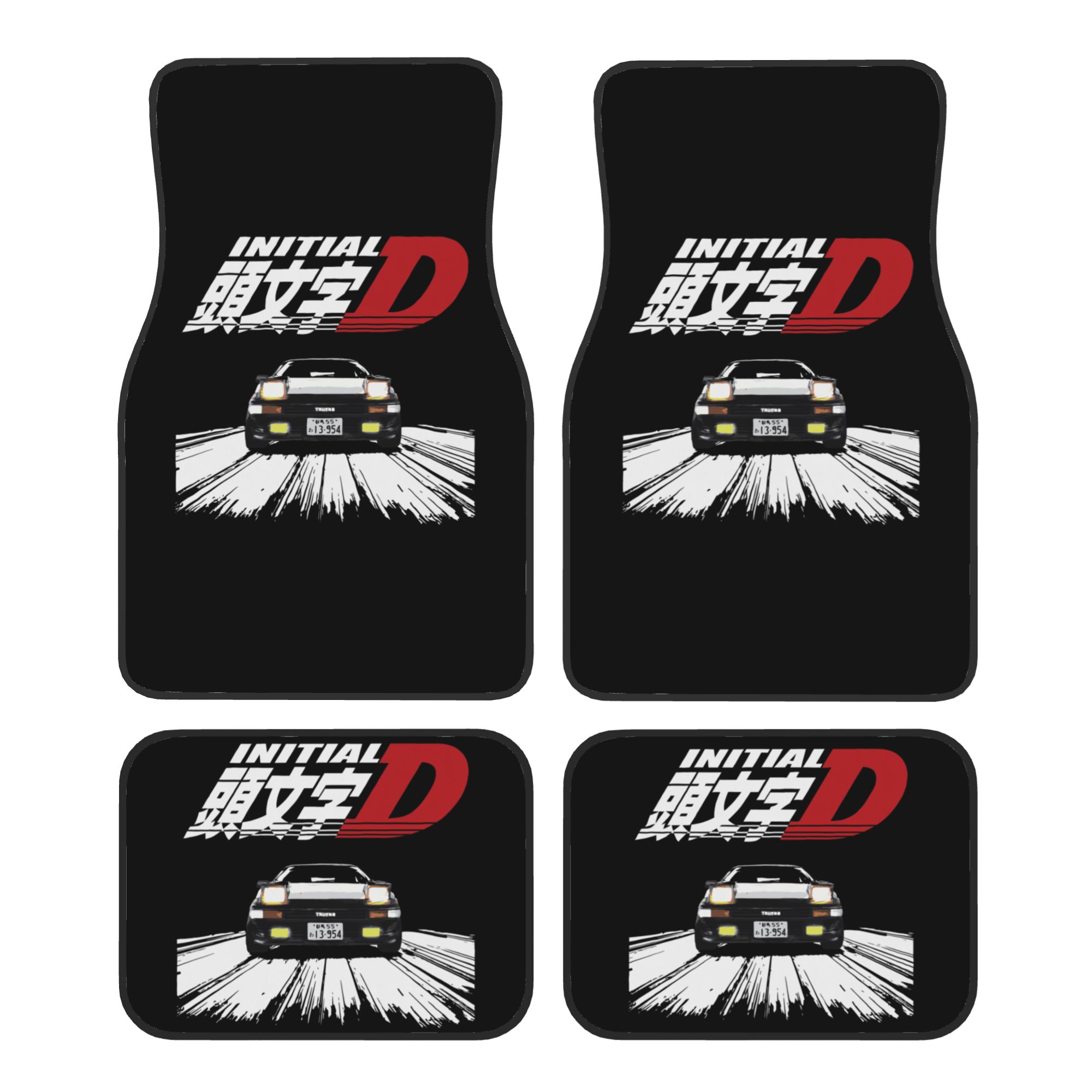 車のフロアマット 4 個 クリスタルベルベット マウンテン ドリフト レーシング 頭文字 D ユニバーサル フロント リア フット マット カーペット ラグ ピース オート