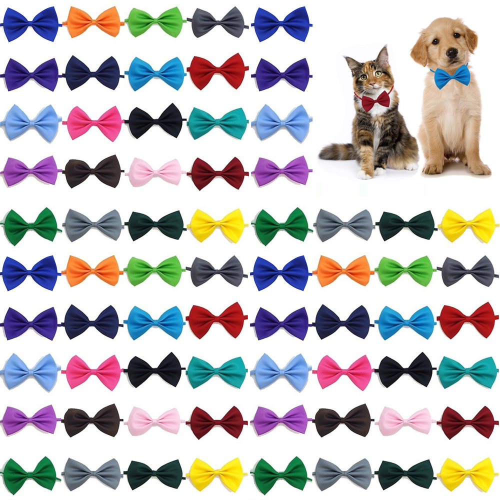 50/100 個犬弓ミックスカラー卸売ペットグルーミングアクセサリーウサギ猫犬蝶ネクタイ調節可能なボウタイペット製品