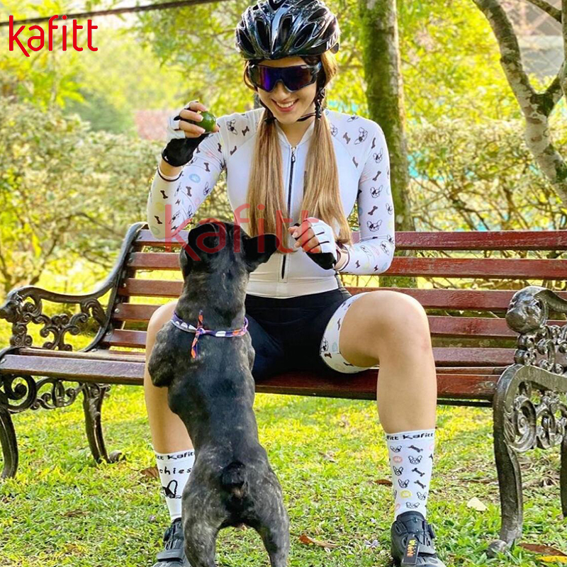 Kafeet 女性のサイクリングジャージ長袖スーツジャンプスーツプロの外出カジュアルスポーツウェアトライアスロンレーシングスーツサイクリングスーツ