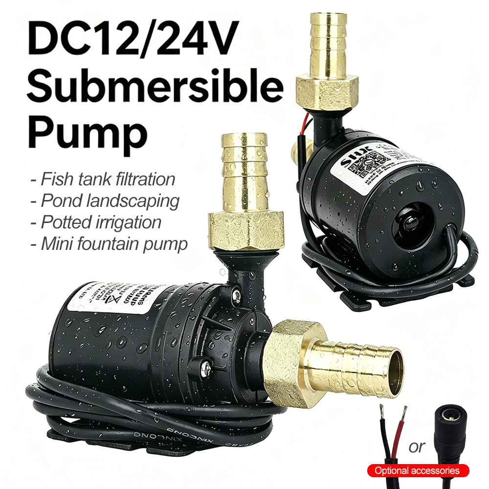 超静音ウォーターポンプミニ DC12V/24V ブラシレスモーター水中水族館ウォーターポンプアダプタ池噴水水槽庭用