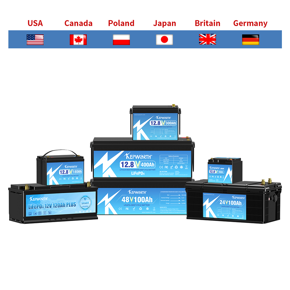 12V 24V 100AH 120AH 300AH LiFePO4 Battery Built-in Bluetooth  BMS Lithium Power Batteries 6000 Cycles For RV Campers Golf Cart