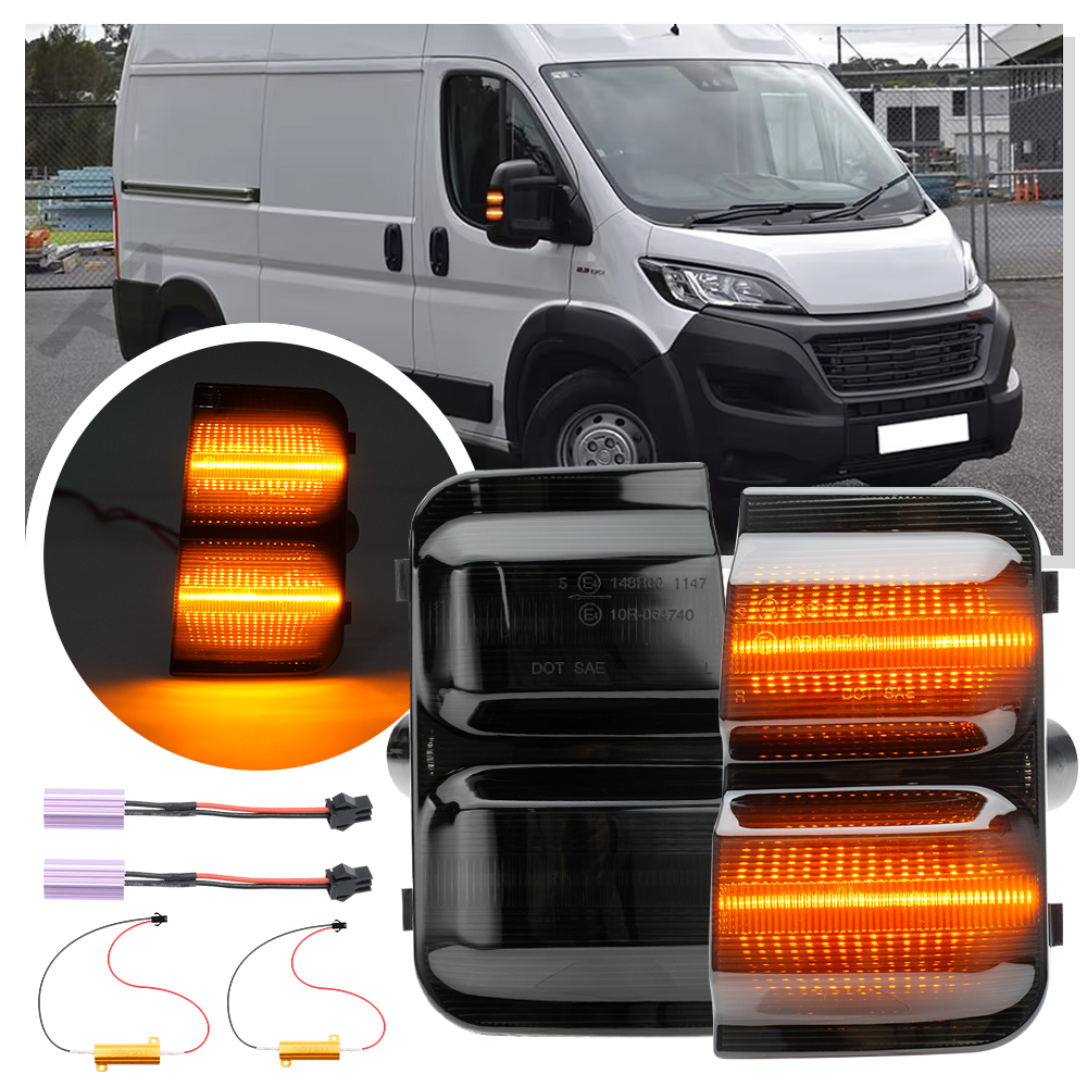 フィアット Ducato プジョーボクサーシトロエンジャンパー 2006 2007-2023 オペルモバノ RAM LED サイドビューミラーライトインジケーターフラッシャーランプ