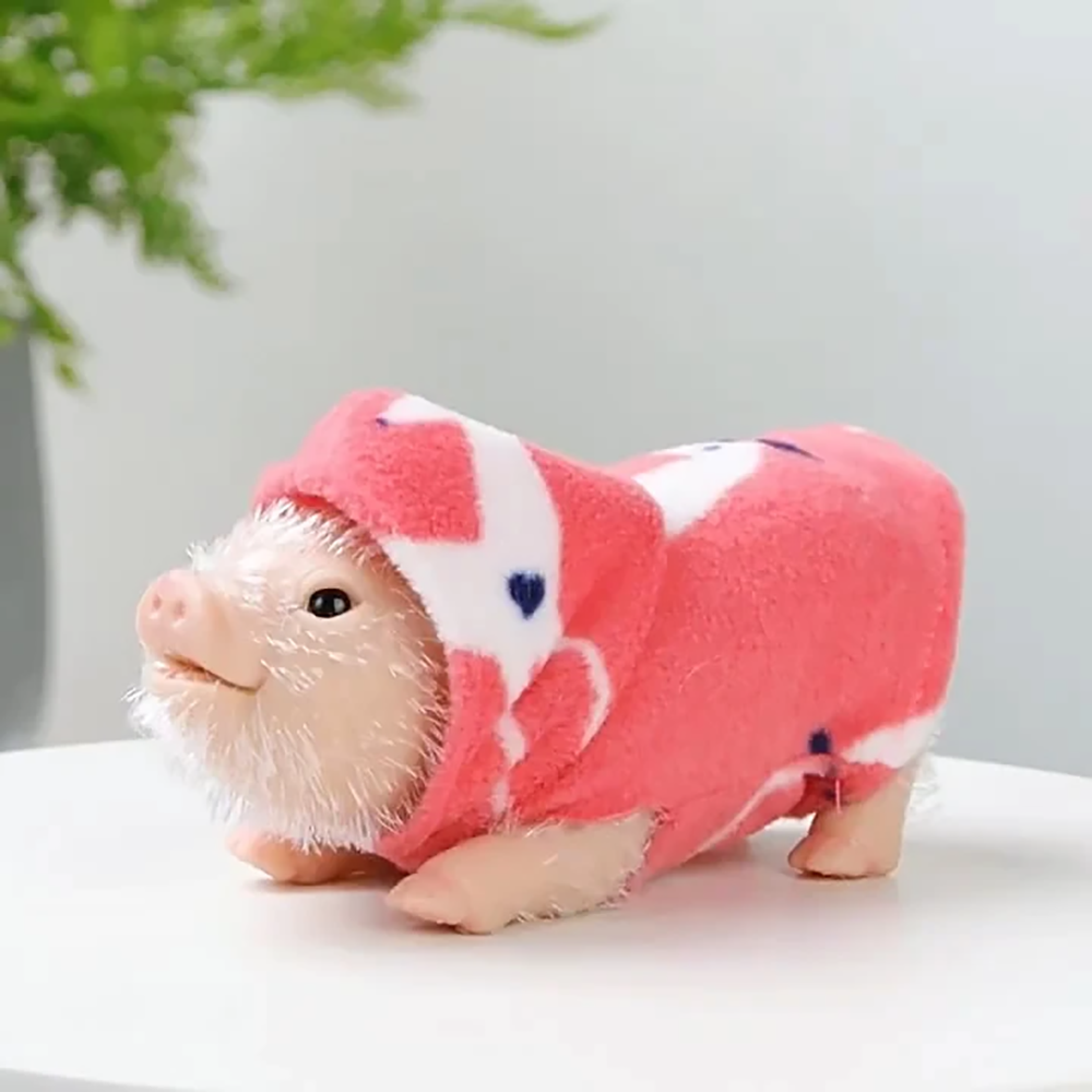 約 12 センチメートルシリコン子豚ソフトかわいいミニリアルな動物アクセサリー付きリアルなリボーン新生児豚人形減圧おもちゃ