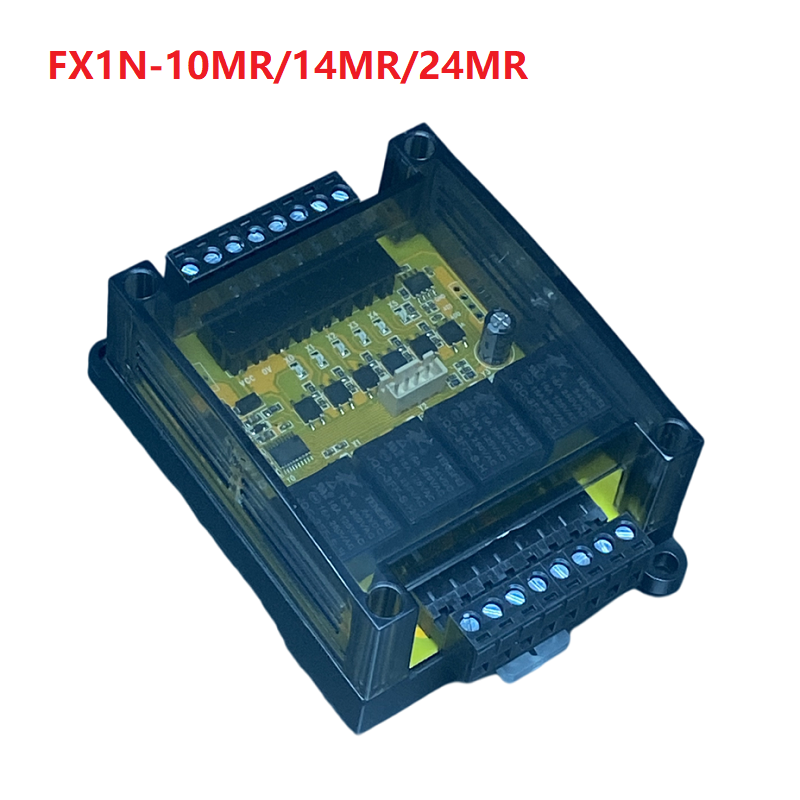 FX1N-10MR FX1N-14MR FX1N-24MR PLC ボードベースシェルプログラムケーブル付きアナログ 0-10V 2AD 1DA TTL 端子 DC18-28V リレー出力
