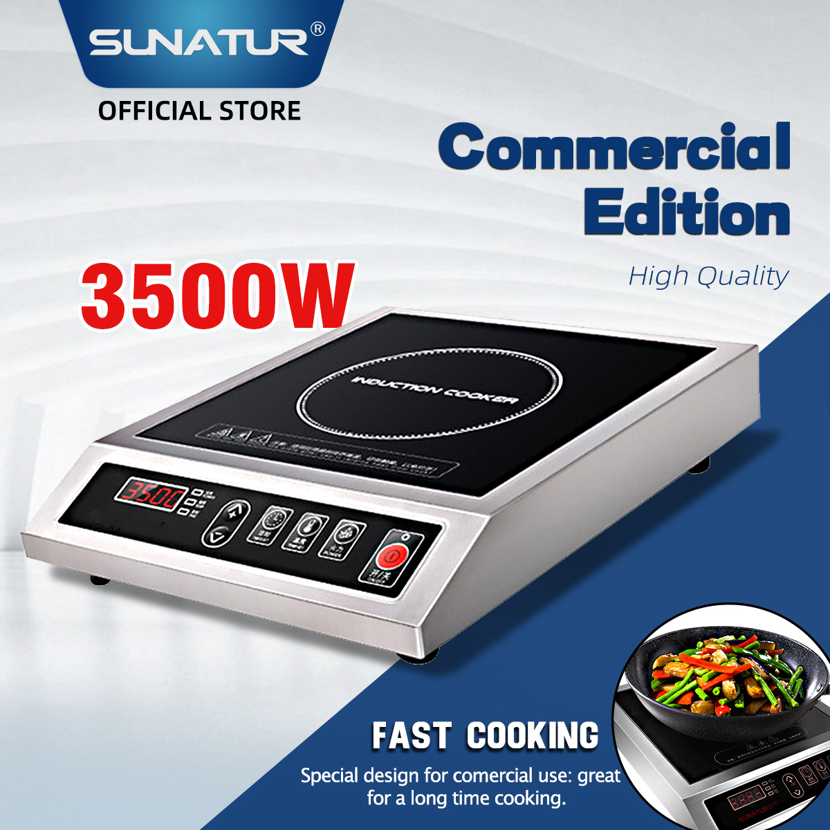 SUNATUR ミニ円形電気誘導ストーブ 220V 2 穴プラーククッカー 効率的な調理のためのポータブルコンロ、理想的なミニクッカー