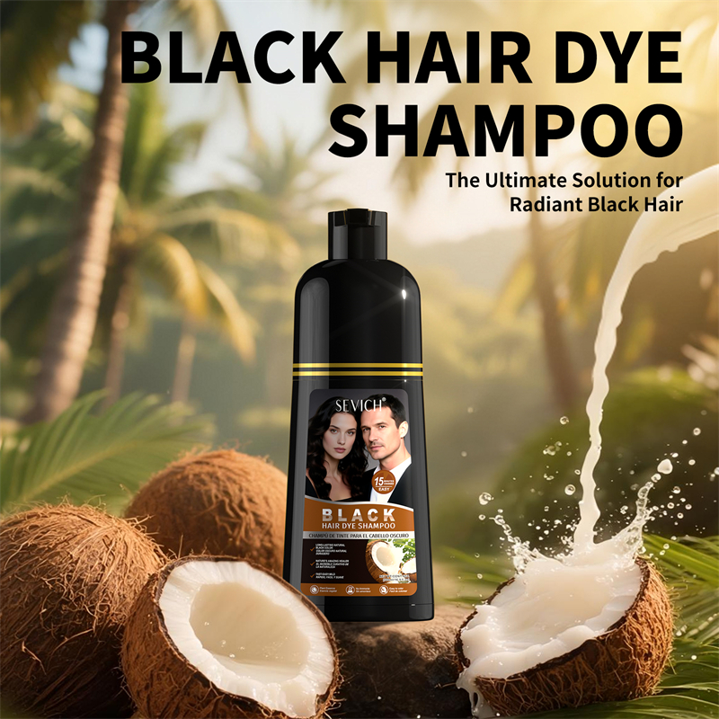 SEVICH アロエ黒髪染料シャンプー 500 ミリリットル Diy ハーブカラーリングヘアインスタントグレーに黒インスタントカラーリングシャンプー女性のための