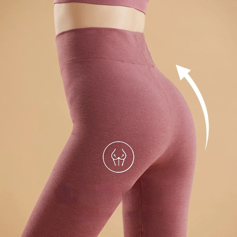 秋冬新女性のベルベット PlusThickened 自己加熱タイト暖かい跡のないパンツ高層レギンス熱女性服