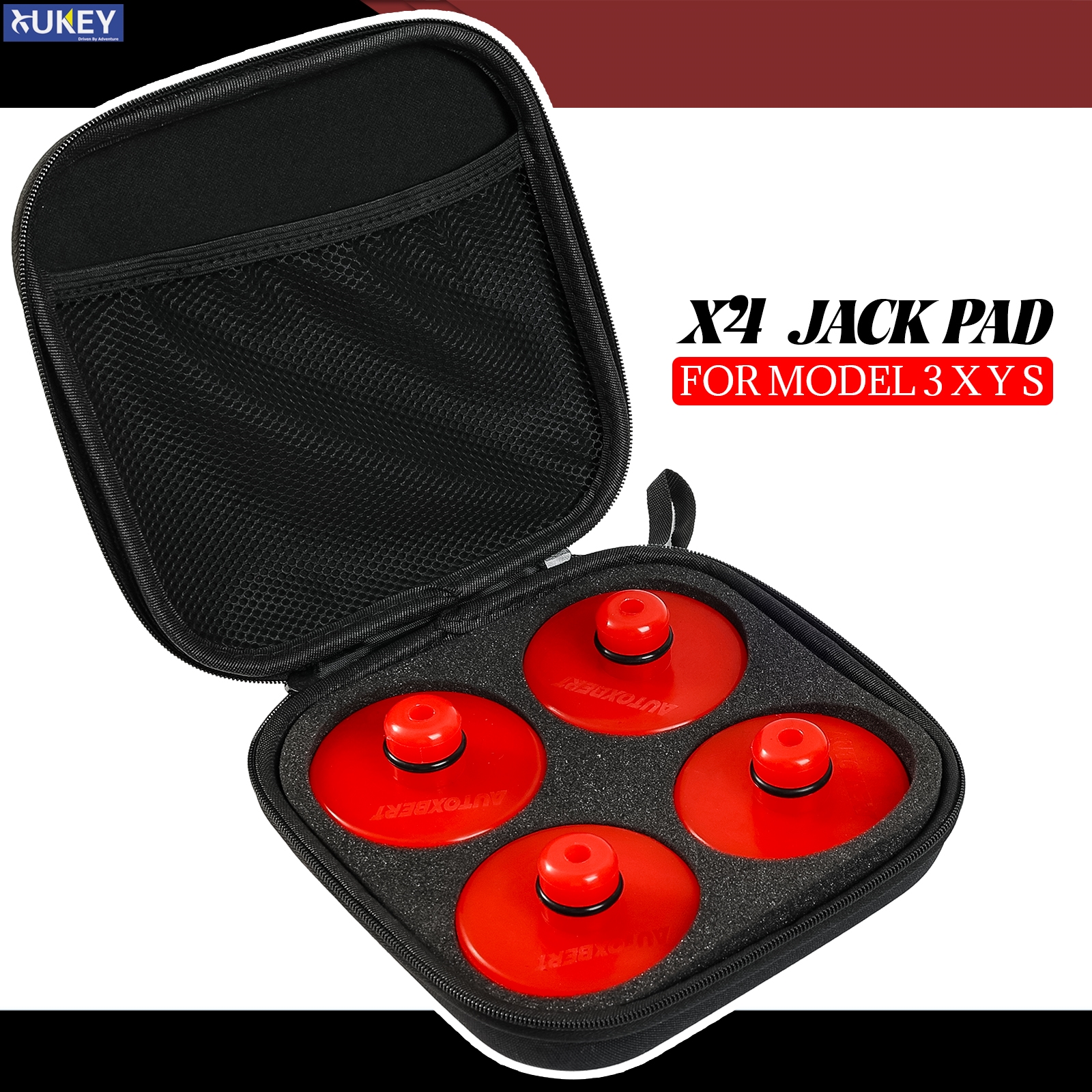赤補強ジャックパッドテスラモデル 3 YSX 2017-2024 ポリウレタンゴムリフティングジャッキアダプタアクセサリータイヤ修理